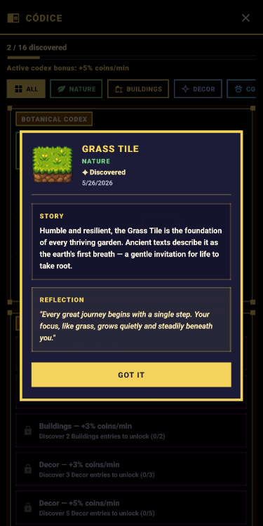Codex item detail view